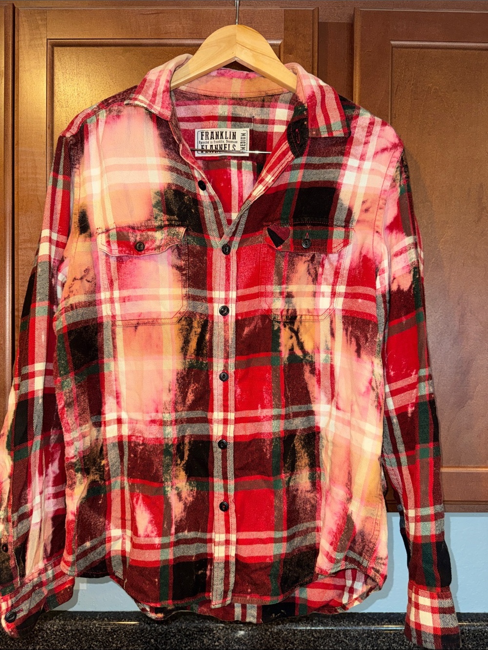Franklin & Marshall Red and Black Plaid Button-Down Shirt